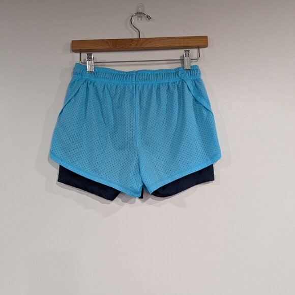 Champion Ahtletic Shorts with Running Liner Turquoise Navy Blue Size Small - Picture 4 of 4